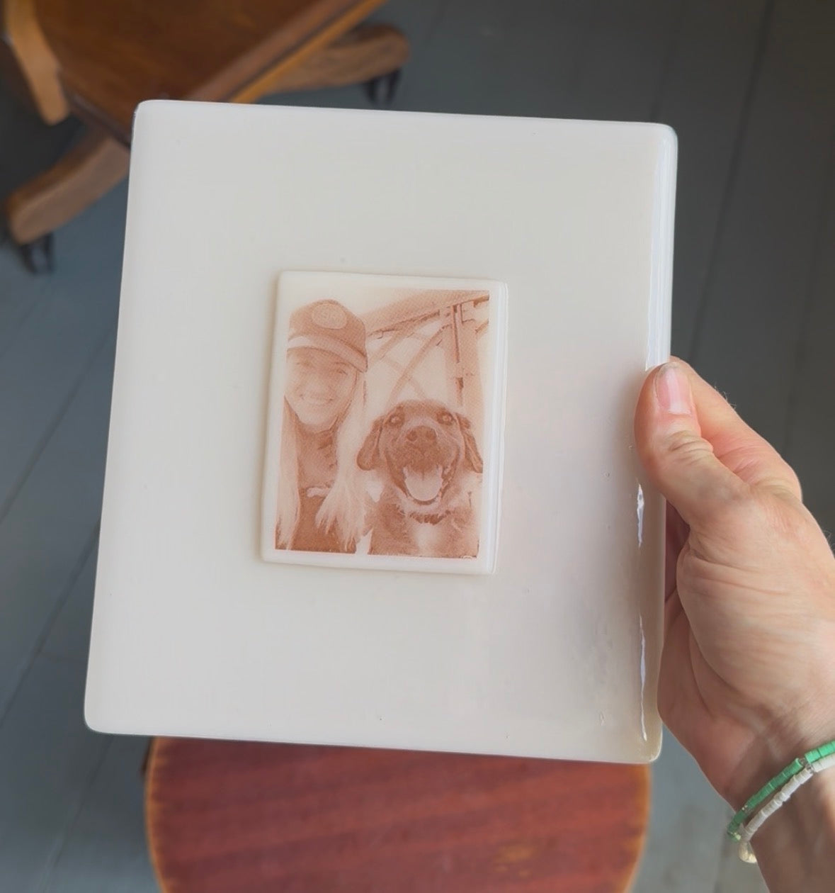 Memorial Ash Infused Glass Photo Panel