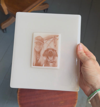 Memorial Ash Infused Glass Photo Panel