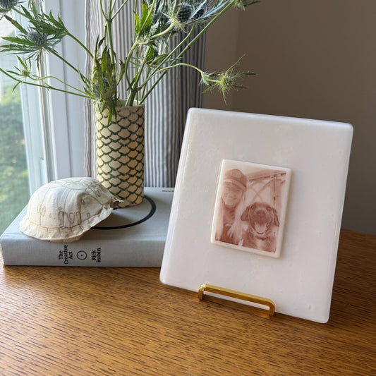 Memorial Ash Infused Glass Photo Panel