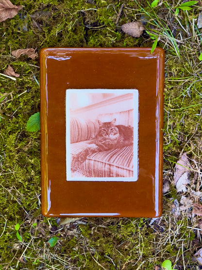 Memorial Ash Infused Glass Photo Panel