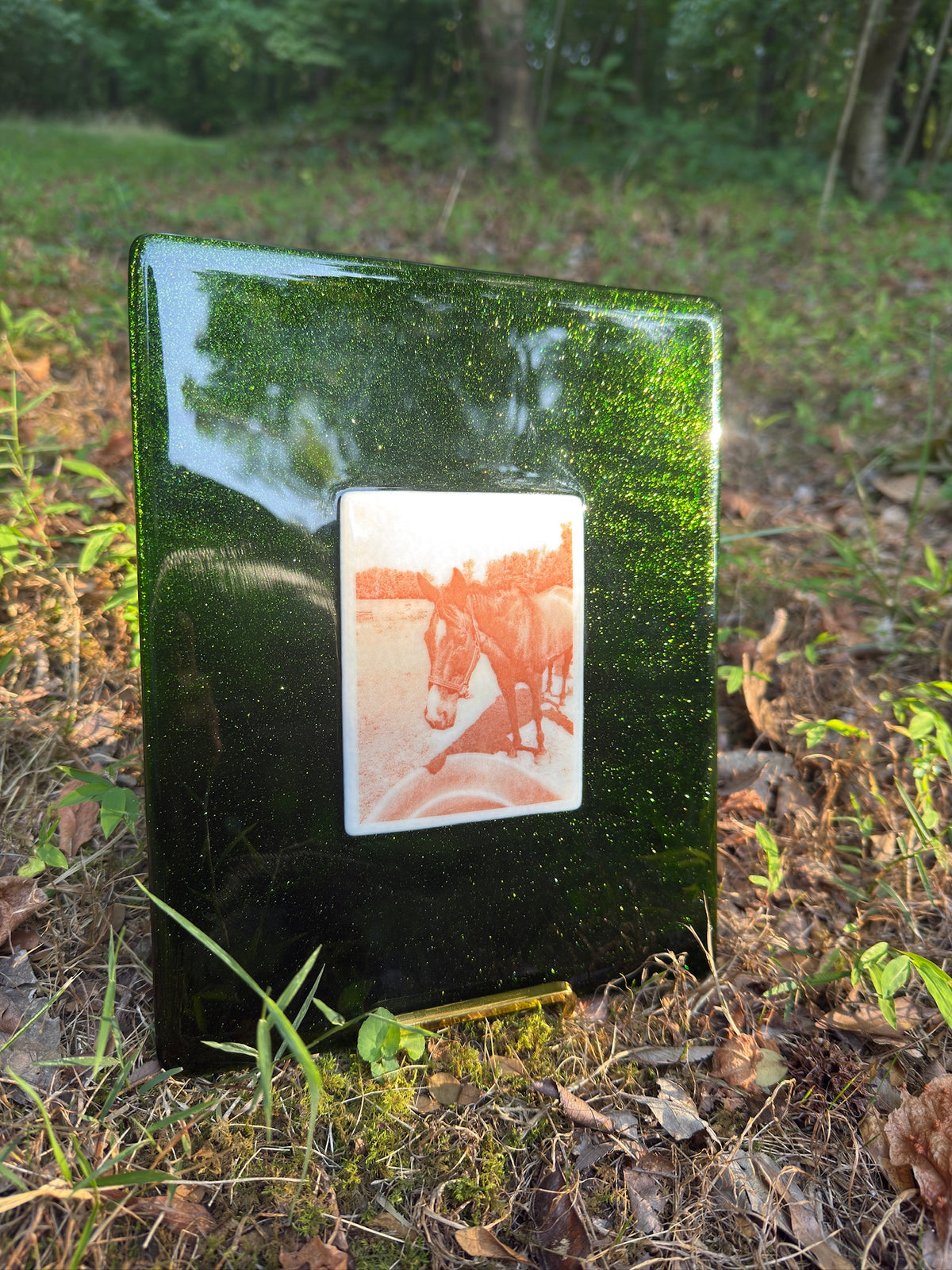 Memorial Ash Infused Glass Photo Panel