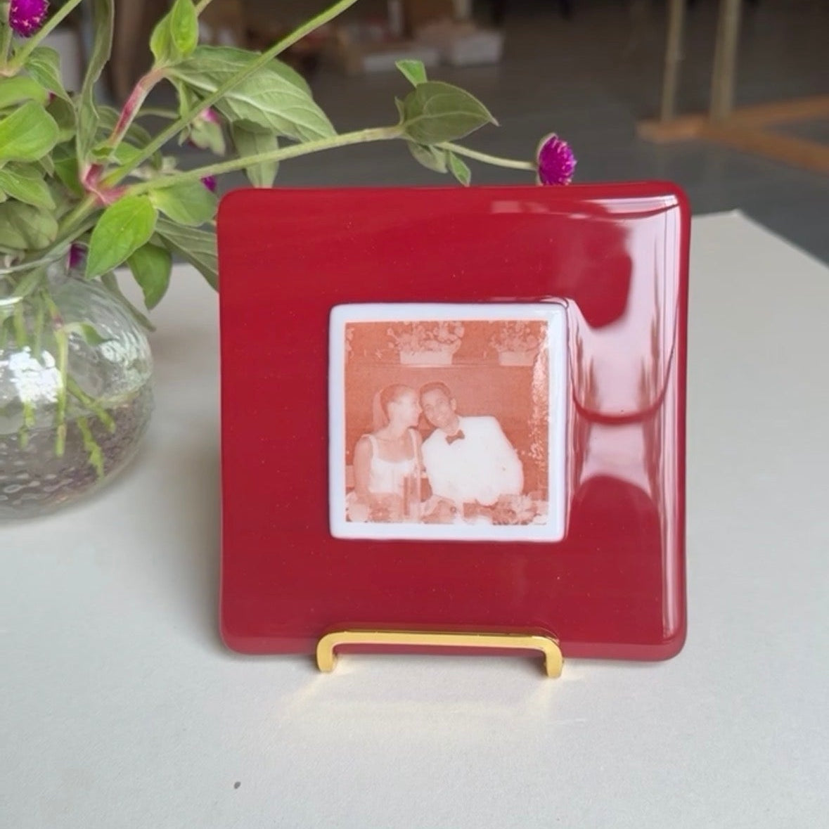 Centered Photo Fused Glass Panel