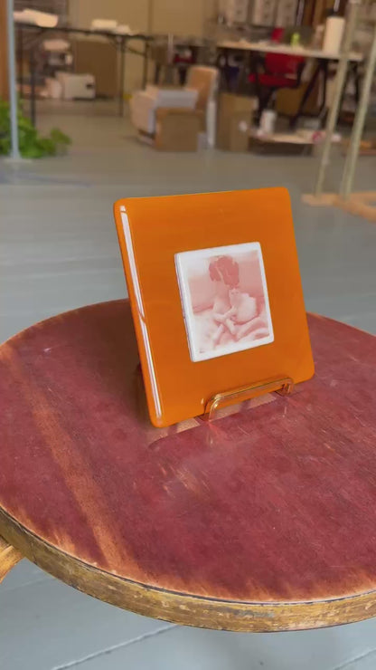 Centered Photo Fused Glass Panel